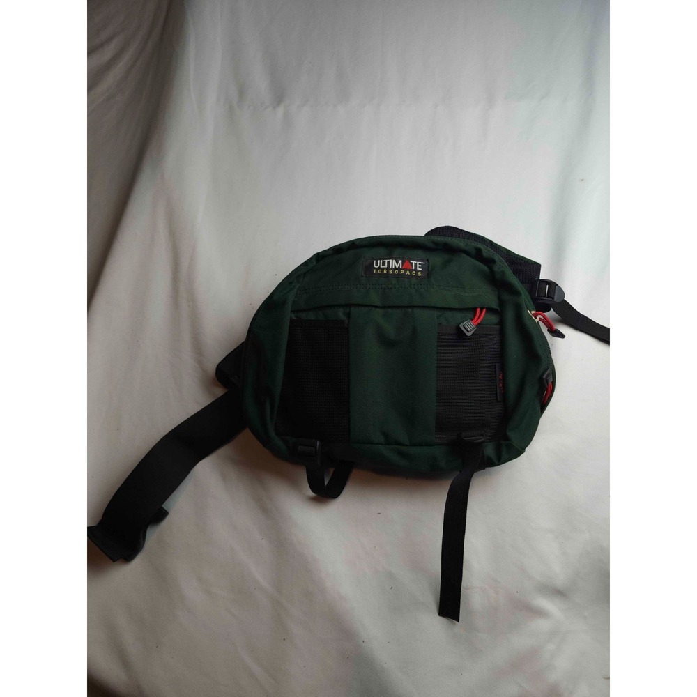 Vintage 90s Ultimate Torsopacs Green Nylon Lumbar Pack Hiking Waist Bag Utility